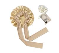 Bonete de noche de satén de seda, Gorro de dormir seda morera for mujer, talla única, multicolor(Champagne)
