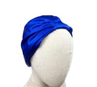 Bonete de noche de satén de seda, Gorro de dormir seda pura for mujer, gorro for el pelo, Multicolor(Blue)