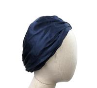 Bonete de noche de satén de seda, Gorro de dormir seda pura for mujer, gorro for el pelo, Multicolor(Deep Blue)