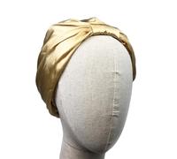 Bonete de noche de satén de seda, Gorro de dormir seda pura for mujer, gorro for el pelo, Multicolor(Gold)