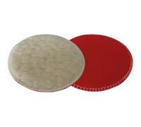 Bonete para pulir autoadherente de lana, ideal para acabados finos y pulido en superficies metálicas y de madera.
