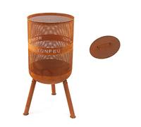 BonFeu BonVes 45 Óxido - Brasero Exterior - Acero - Jardineria - Brasero - Jardin - Estufa Exterior - Chimeneas Exterior Chimenea de Jardín Multifuncional (BonVes 45 Óxido (45x45x100cm))