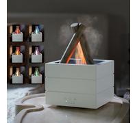 Bonfire - Difusor de aroma, humidificador ultrasónico de niebla fría de 280 ml, humidificador de otoño/invierno con luz nocturna de atmósfera de llama de 7 colores, temporizador y control remoto