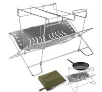 Bonfire Stand | 33x19x14cm Stainless Steel Plegable Holder | Load-Bearing Capacity Grilling Supplies, Campfire Organizer Stand For Patio Camping Backyard Barbacoa Actividades