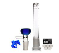 Bong - Bong de vidrio para tubos de vidrio de 14,5 mm, filtro de tubo de vidrio para fumar con cachimba, tazón de agua de 14,4 mm, cuencos con accesorios para fumar (cuenco azul Bong)