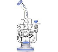 Bong de vidrio reciclador de 10" - Pipa de agua estilo becher, mini shisha