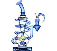 Bong de vidrio reciclador de 8" - Pipa de agua, mini shisha, vidrio de 5 mm de grosor