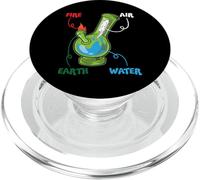 Bong Elements Fire Water Earth Air THC Weed Smoking Anatomy PopSockets PopGrip para MagSafe