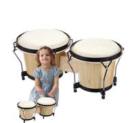 Bongo Drum for Kids, Wood Bongos | Tambre de manos para adultos | Bongos de 6 pulgadas y 7 pulgadas, instrumentos de percusión educativos para adultos