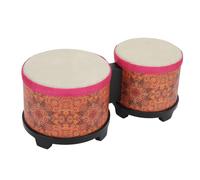 Bongo Drum Set Conciso 5 Pulgadas 6 Pulgadas para Niños Adultos, Percusión Manual de Piel de Animal con Caucho, Plástico, Madera de Haya (Textura naranja)