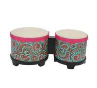 Bongo Drum Set Conciso 5 Pulgadas 6 Pulgadas para Niños Adultos, Percusión Manual de Piel de Animal con Caucho, Plástico, Madera de Haya (Textura azul)