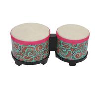 Bongo Drum Set Piel de animal natural 5 6 pulgadas Instrumento de acompañamiento de percusión manual Niños Adultos (Textura azul)