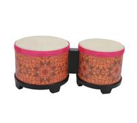 Bongo Drum Set Piel de animal natural 5 6 pulgadas Instrumento de acompañamiento de percusión manual Niños Adultos (Textura naranja)