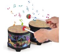 Bongo Drums 5 - Inch & 6 - Inch Set | Floor Drum with 2 Mallets for Youngsters & Adults | Christmas / Birthday Present Musical Instrument | Polyester Skin & Wood Construction