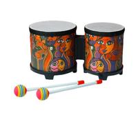 Bongo Drums Adultos,Bongo Drum | musical para instrumento de percusión de | tambor para | Tambor de mano hecho a mano con 2 machas de colores, instrumentos musicales para adultos profe