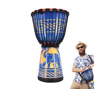 Bongo Drums Adultos, niños Bongo Drums - Tambor de mano multicolor de 8 pulgadas con tallas a mano - Instrumentos de percusión de herramientas musicales, decoración de música artística para actuacione
