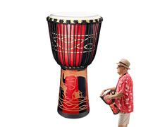 Bongo Drums - Tambor tallado a mano multicolor inspirado en África de 8 pulgadas para adultos, instrumentos de percusión, decoración artística de música para actuaciones escénicas, actividades, clases