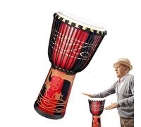 Bongo Hand Drums, Bongo Drum - Tambor de mano multicolor de 8 pulgadas con tallas a mano | Instrumentos de percusión, decoración de música artística para lecciones de música, actividades, actuaciones