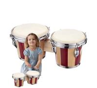 Bongo, percusión manual de madera, juego de batería profesional de 6 y 7 pulgadas con cabezales de piel natural para una resonancia estable de claro, instrumento de ritmo educativo para el