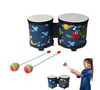 Bongo tambores para adultos y niños: conjunto completo de tambores de bongo de madera, instrumento musical de percusión con 2 palillos de colores, diseño hecho a mano para niños y adultos | Puerto de