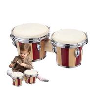 Bongos para madera para niños, bongo tambor,Instrumento de música de percusión para principiantes - Bongos de 6 y 7 pulgadas para niños adultos principiantes, instrumentos de percusión educativa