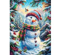 Bonhomme de neige avec une écharpe dans le jardin de Noël Puzzle 300 Piezas Cartón Grueso Para Toda La Familia Mitos fantásticos Noches Juegos En Familia Relajación Concentración Regalo Corporativo Re