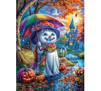 Bonhomme de Neige Dans le Jardin d'Halloween Rompecabezas 1000 Piezas Cartón para Expertos Mitos Animal Planta Mejora Memoria Actividad Tiempo Libre Pack Completo Original 1000 PCS