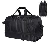 Boniffyy 60L Bolsa con Ruedas De Viaje Plegable Bolso De Deporte Expandible Borsa Da Mano Mochila Impermeable Camping para Viaggio almacenaje Cabina Weekender Organizadora Wheeled Travel Bag Negro