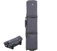 Boniffyy 90L/100L Bolsa de Snowboard para esquís Plegable con Ruedas Bolsa Impermeable Botas Cascos Ligera Grande para Pesca Tienda campaña Viaje Esquiar Funda esquis Ruedas (Gris, 166CM)