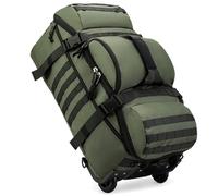 Boniffyy Bolsa De Viaje con Ruedas 80L Plegable Grande Bolsa Mochila Deportiva Impermeable Blanda Deportes Maleta con Compartimento Correas para Gimnasio Camping Y Almacenaje (Verde)
