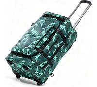 Boniffyy Bolsa de Viaje con Ruedas de Esquí Impermeable Trolley Deportiva Grande Mochila Snowboard Maletas para Cámping Semana Fin de Bolsa para Botas de Esquí Bag Patines Casco (Verde)