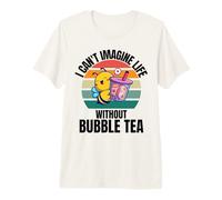 Bonita Abeja Retro No Puedo imaginarme la Vida sin té de Burbujas Camiseta Premium