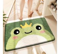 Bonita alfombra de baño de animales, extra suave, absorbente, antideslizante, cómoda, alfombra para bañera, ducha, baño, lavar y secar a máquina, 16 x 24 pulgadas, príncipe rana