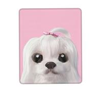 Bonita alfombrilla de ratón con diseño de perro maltés, ultrasuave, base de goma antideslizante, lavable, perfecta para escritorio