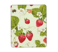 Bonita alfombrilla de ratón de fresa ultra suave, base de goma antideslizante, lavable, perfecta para escritorio