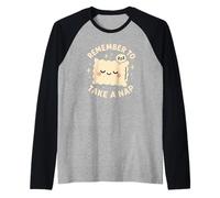 Bonita Almohada Divertida Remember to Take a Nap Camiseta Manga Raglan