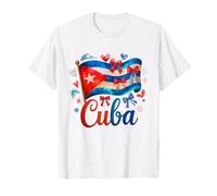 Bonita Bandera Cubana del Mes de la Herencia hispana para niñas y Mujeres Camiseta