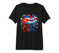 Bonita Bandera Cubana del Mes de la Herencia hispana para niñas y Mujeres Camiseta Premium