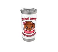Bonita barra de chocolate Make Mine Kawaii Vaso térmico de acero inoxidable de doble pared
