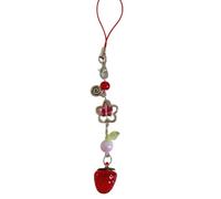 Bonita bolsa colgante de cadena de teléfono celular con forma de fresa joyería colgante para fiestas y reuniones accesorios, フリーサイズ