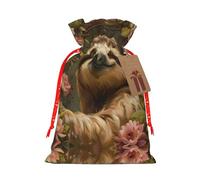 Bonita bolsa con cordón con estampado de perezoso para regalos, bolsas de regalo adorables reutilizables, perfectas para joyas y mucho más