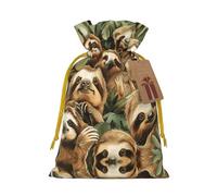 Bonita bolsa con cordón con estampado de perezoso para regalos, bolsas de regalo adorables reutilizables, perfectas para joyas y mucho más