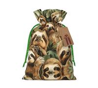 Bonita bolsa con cordón con estampado de perezoso para regalos, bolsas de regalo adorables reutilizables, perfectas para joyas y mucho más