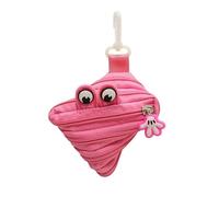 Bonita bolsa con cremallera de monstruo, mini soporte multiusos para llaves y lápiz labial, para decoración de bolsas y almacenamiento de objetos pequeños, Pink, Informal