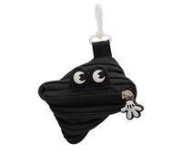 Bonita bolsa con cremallera de monstruo, mini soporte multiusos para llaves y lápiz labial, para decoración de bolsas y almacenamiento de objetos pequeños, Black, Informal