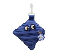 Bonita bolsa con cremallera de monstruo, mini soporte multiusos para llaves y lápiz labial, para decoración de bolsas y almacenamiento de objetos pequeños, Blue, Informal