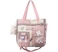 Bonita bolsa cruzada, bolsa de hombro Kawaii con colgante, mochila casual desmontable con correa de hombro para niñas adolescentes, Pink