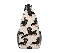 Bonita bolsa cruzada con estampado de perro en diagonal para hombres y mujeres, bolsa de hombro cruzada para viajes, senderismo, Negro -, Talla única