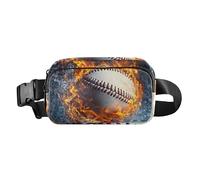 Bonita bolsa cruzada de béisbol para deportes que queman fuego, riñonera para mujeres y hombres, bolsa deportiva cruzada de gran capacidad con correa ajustable para viajes, correr, senderismo