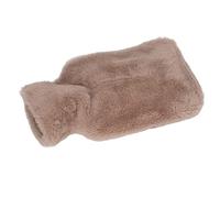 Bonita bolsa de agua caliente con funda de felpa suave, 1000 ml, antiquemaduras, doble inserción de mano, bolsa de agua caliente para manos